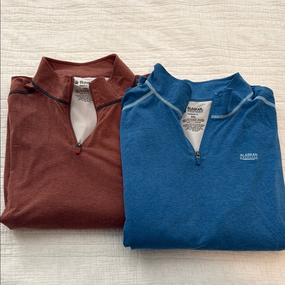Duluth Men’s Half-Zip Shirts - Blue and Brown